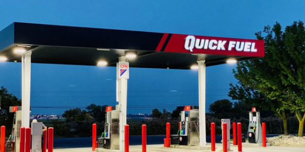 Quick Fuel Cardlock Site in the evening
